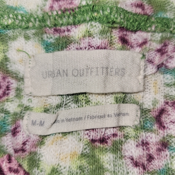 UO Urban Outfitters Bodycon Stretch Green Floral Mini Dress Sz Medium - Picture 5 of 7